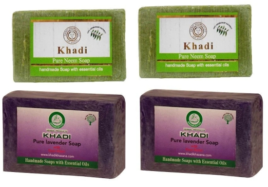 Khadi Herbal Neem & Lavender Soap 125 gm Pack of 4