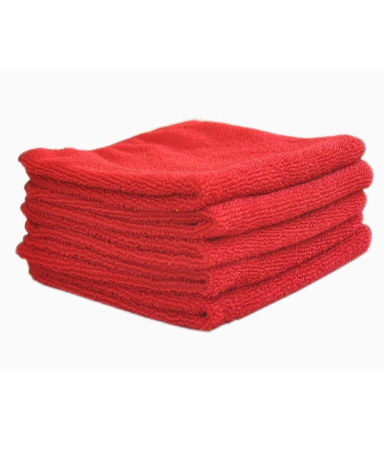 INGENS Microfiber Cleaning Cloths,40x40cms 250GSM RED-Colour! Highly Absorbent, Lint and Streak Free, Multi -Purpose Wash Cloth for Kitchen, Car, Window, Stainless Steel, Silverware.(Pack of