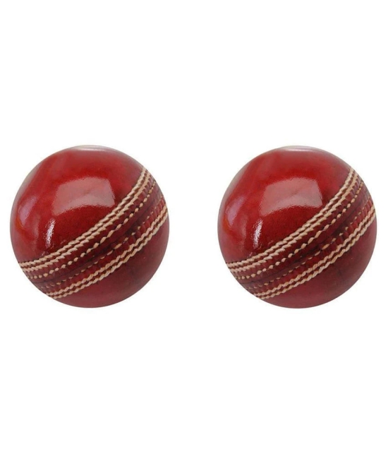 EmmEmm Pack of 2 Pcs Gold Standard Leather Cricket Balls - M(Men)