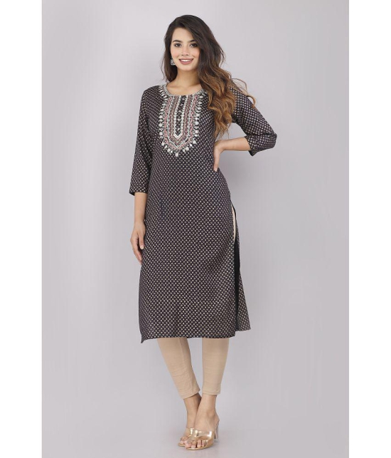 JC4U - Navy Blue Cotton Womens Straight Kurti ( Pack of 1 ) - None