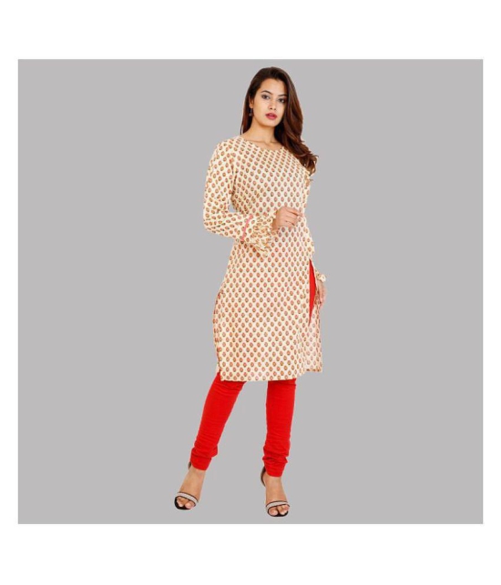 Rangun Red Cotton Blend Straight Kurti - L