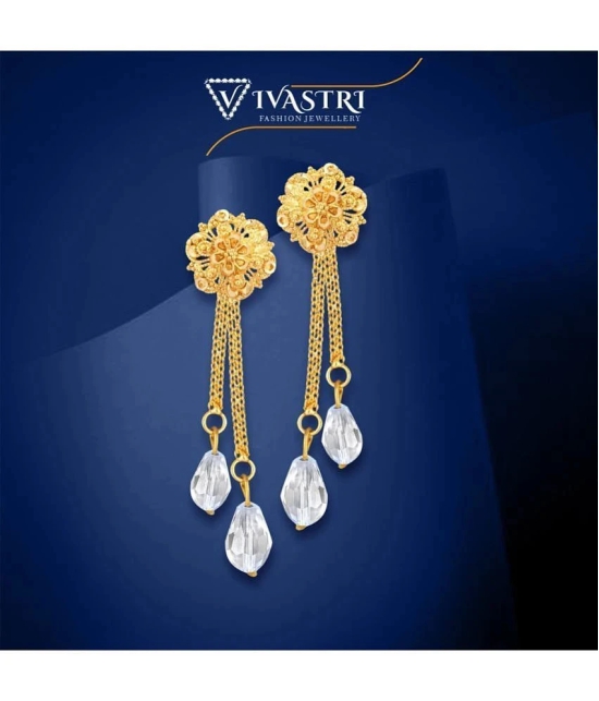 VIVASTRI Golden Drop Earrings ( Pack of 2 ) - Golden