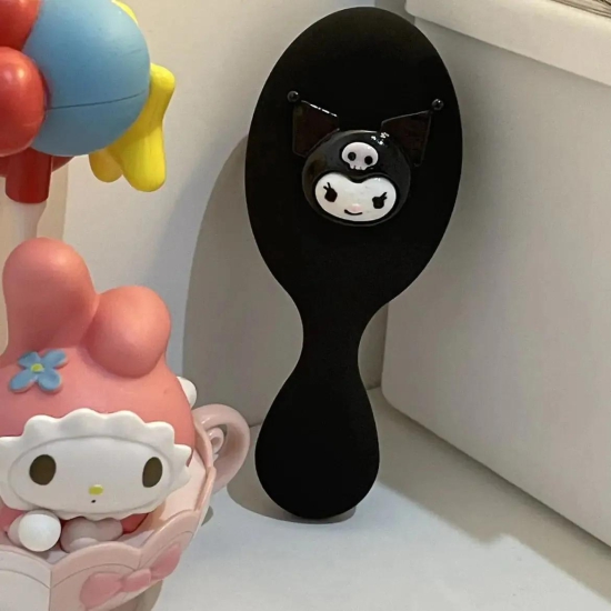 Cutie Character Hair Brush-Black Kuromi