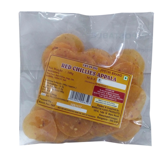 Jyothi Red Chillies Appalam 100G