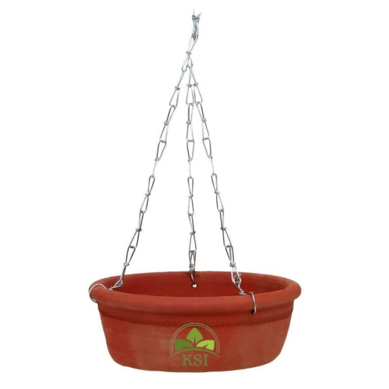 KSI Earthenware Hanging Bird Bath Bird Feeder Hanging Bird Water Feeder Natural Clay Bird Feeding & Watering Supplies for Balcony Garden (Hanging Pot)