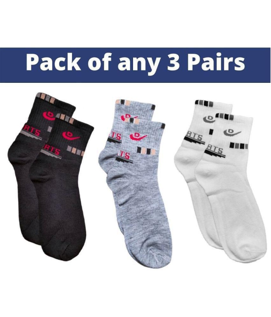 DAYAKU Unisex Multicolor Blend Solid Breathable Full Length Socks ( Pack of 3 ) - None