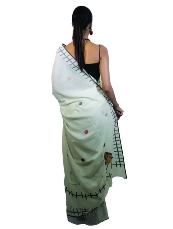 Tisser Pure Jamdani Saree  bird Motifs with blouse piece