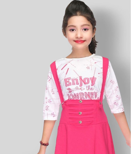 SFC - Pink Cotton Blend Girl's Dungarees ( Pack of 1 ) - None