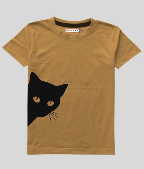 HELLCAT - Coffee Cotton Blend Boys T-Shirt ( Pack of 1 ) - None