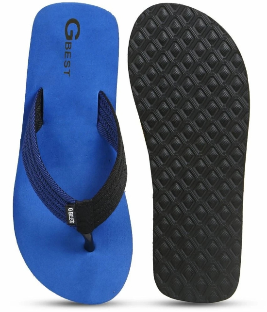 G Best Blue Mens Thong Flip Flop - None