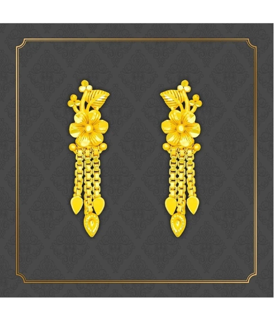 LUV FASHION Golden Drop Earrings ( Pack of 1 ) - Golden