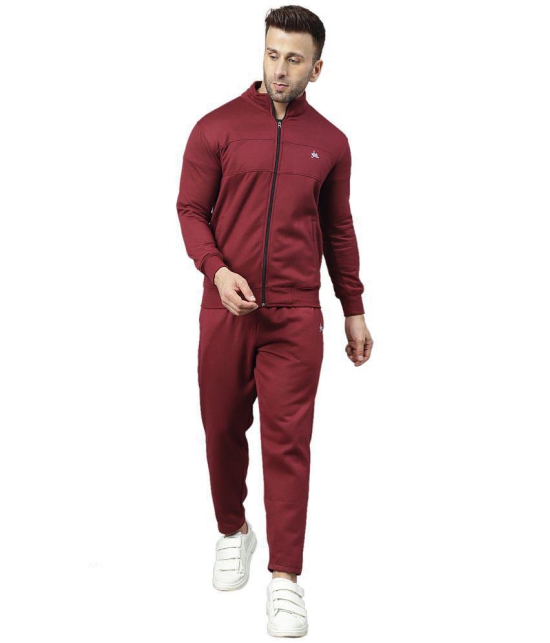 YHA - Wine Fleece Regular Fit Mens Tracksuit ( Pack of 1 ) - M