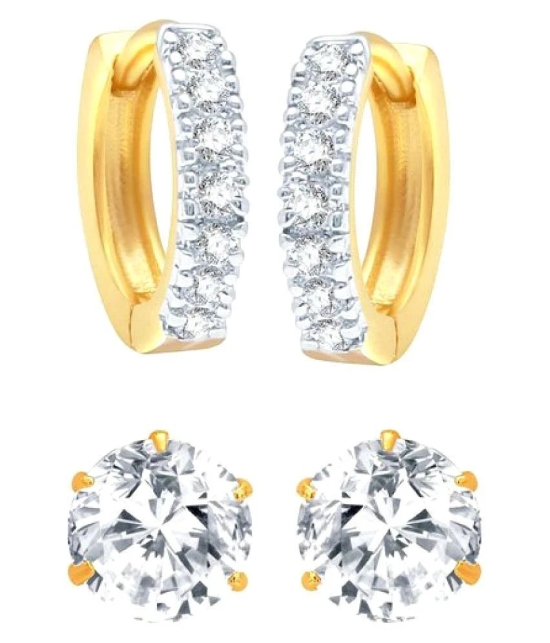 YouBella Golden American Diamond Gold Plated Earrings Combo