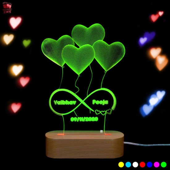 Personalized 3D illusion Multi-Color LED Lamp Infinity Love Design