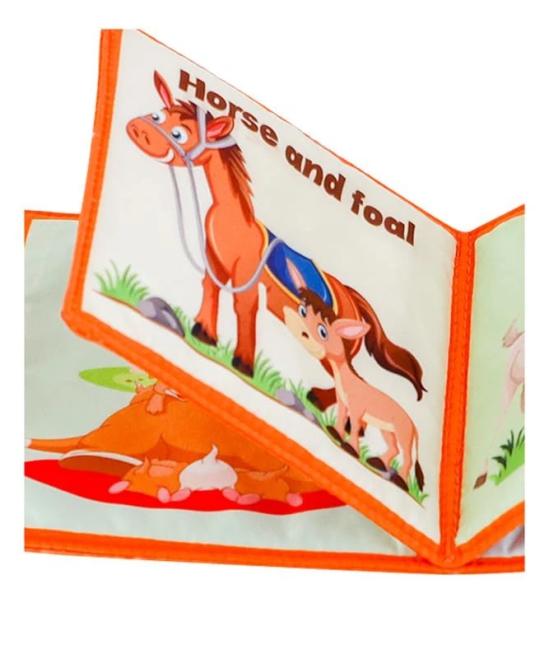 Skyculture? Farm Animals Mini Cloth Book - English Language, Soft Fabric Toy Book for Early Learning