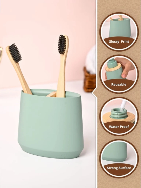 VON CASA Green Polyresin Toothbrush Holder