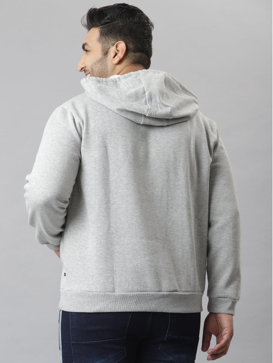 Printed Hooded Sweatshirt Grey 4XL