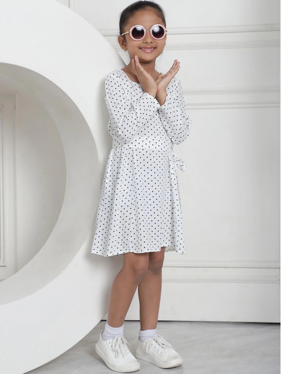 MINI & MING Girls Polka Dot Printed A-Line Midi Dress