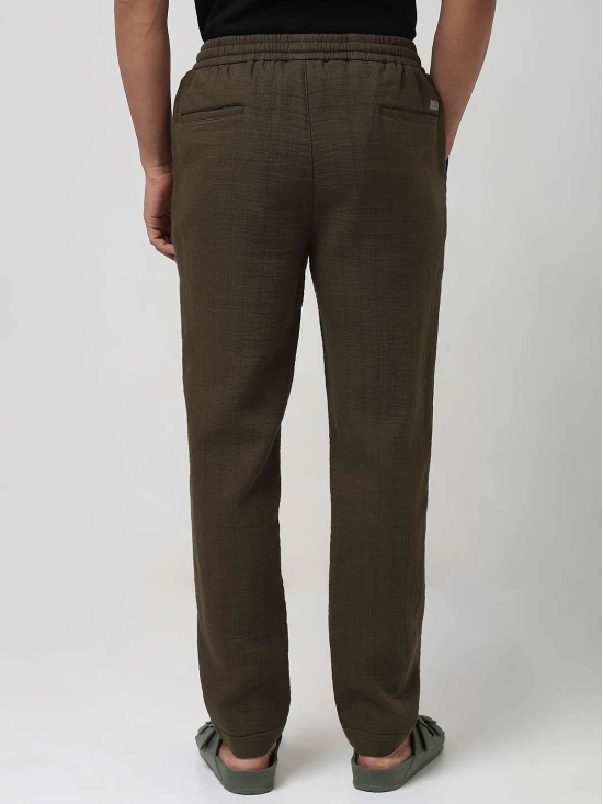 Olive Relaxed Fit Drawstring Trouser In Cotton