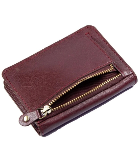 STYLE SHOES Leather Burgundy Womens Bi Fold Wallet ( Pack of 1 ) - Burgundy