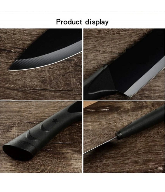 GKBOSS - Black Stainless Steel Chef Knife ( Pack of 6 ) - Black