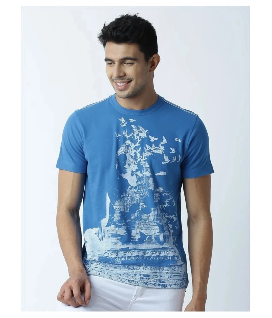 Huetrap Cotton Blue Printed T-Shirt Single Pack - None