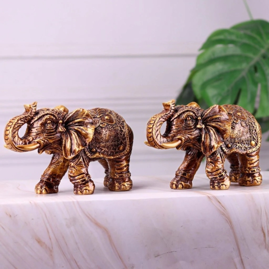 Artarium Warrior Elephant Statue Antique for Your Home,Office Table Decorative & Gift Article,Animal Showpiece Figurines Pack of 1