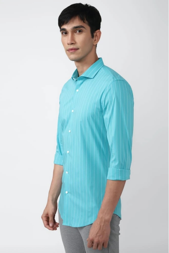 Men Blue Athletic Fit Formal Full Sleeves Formal Shirt