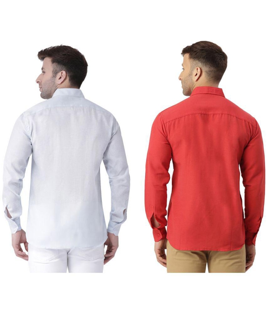 KLOSET By RIAG 100% Cotton Regular Fit Solids Full Sleeves Men's Casual Shirt - Red ( Pack of 2 ) - None