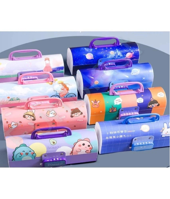 Pencil Box – Suitcase Style Password Lock Pencil Case, Multi-Layer Pen & Pencil Box for Kids, Boys, Girls, Stationary