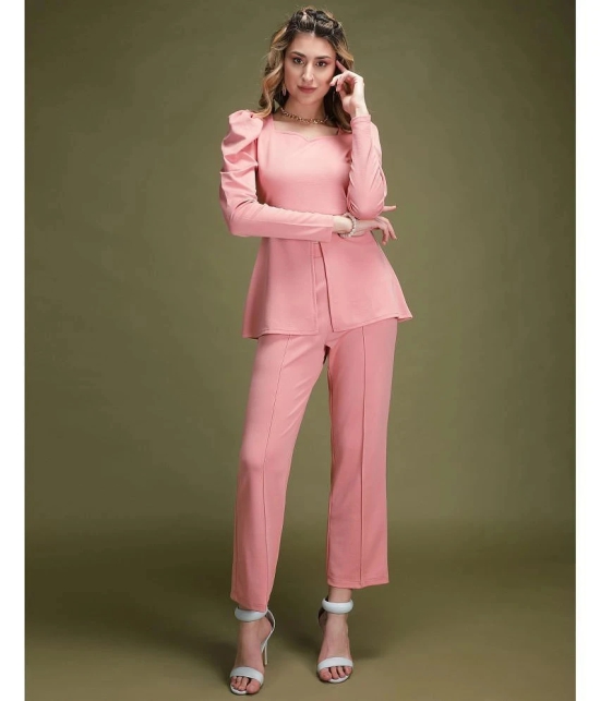 Selvia Peach Dyed Pant Top Set - None