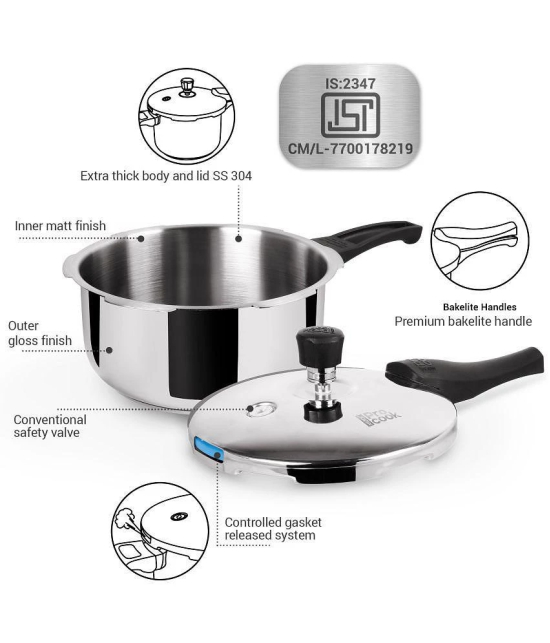 Milton Pro Cook Triply Pressure Cooker With Outer Lid (15 litre) Silver