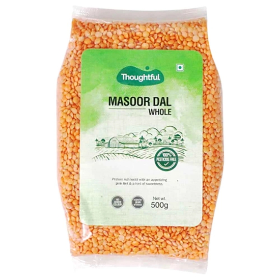 Thoughtful Pesticide-Free Masoor Dal (Whole), 500 Gm