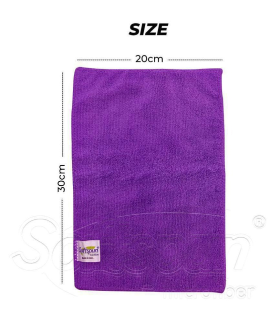 SOFTSPUN Microfiber Cloth -15 pcs - Small - 20x30 cms - 340 GSM Purple - Thick Lint & Streak-Free Multipurpose Cloths -Automotive Microfibre Towels for Car Bike Cleaning Polishing Washing & 