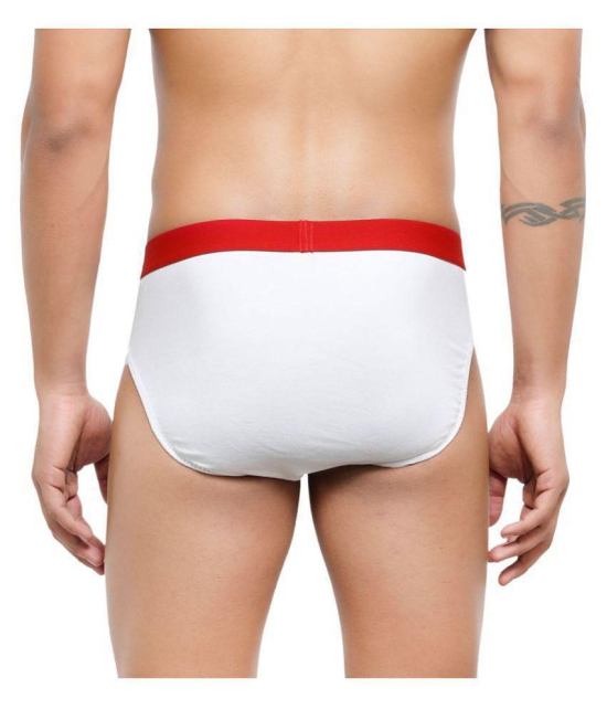 Bonjour - White Cotton Blend Mens Briefs ( Pack of 1 ) - XXL