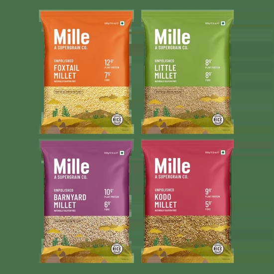 Mille All Grains Combo (Rice Substitute) - Pack of 4