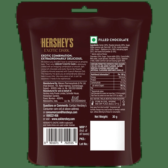 Hersheys Exotic Dark Guava & Mexican, 30 Gm