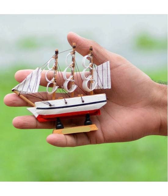 10 cm Wooden Decorative Sailing Ship Best Showpiece for Office and Home Decor