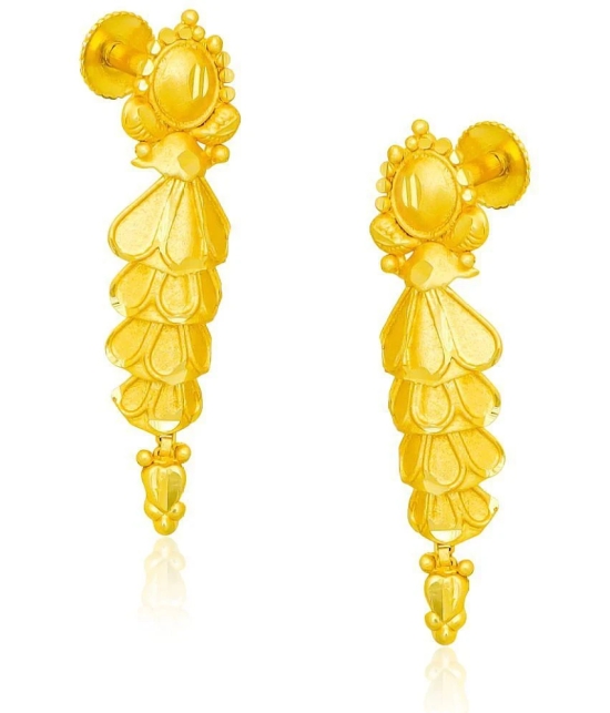 LUV FASHION Golden Drop Earrings ( Pack of 1 ) - Golden