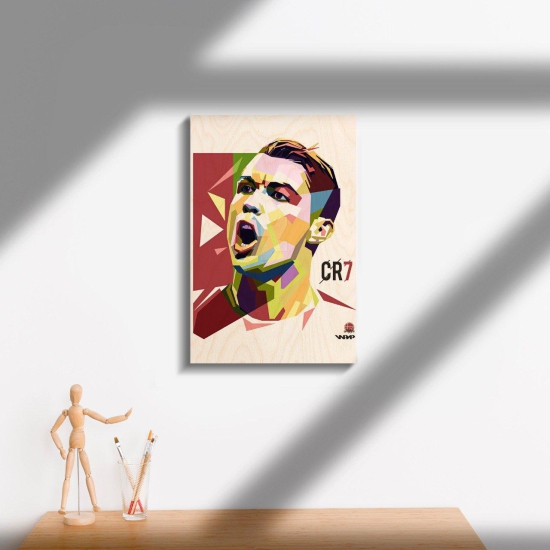 Cristiano Ronaldo WPAP Wood Print-18x12 Inch
