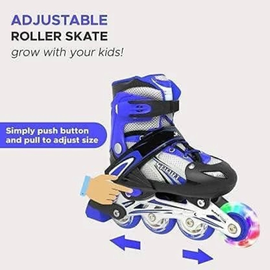 Skating Shoes Inline Skates w/ Light Up Wheels LED Flashing Roller Skates