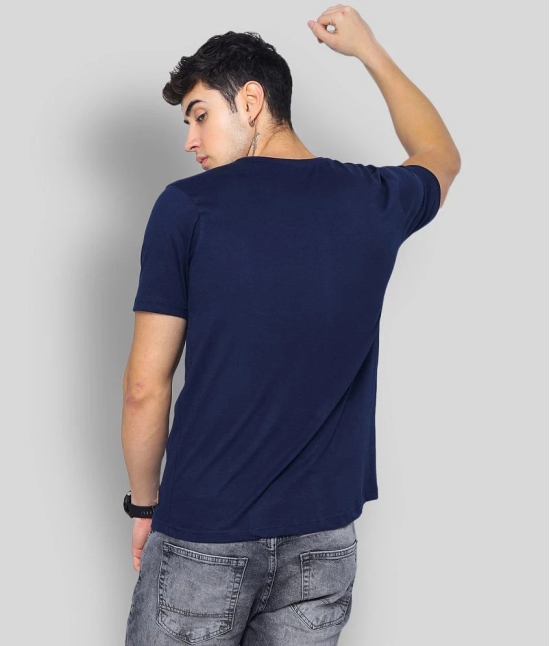 Paul Street - Navy Blue Cotton Blend Slim Fit Mens T-Shirt ( Pack of 1 ) - None