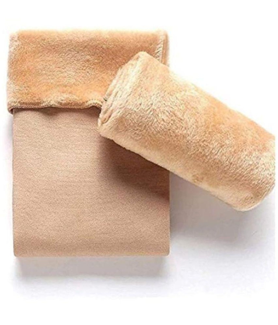 THRIFTKART - Beige Polyester Womens Thumb Socks ( Pack of 2 ) - None