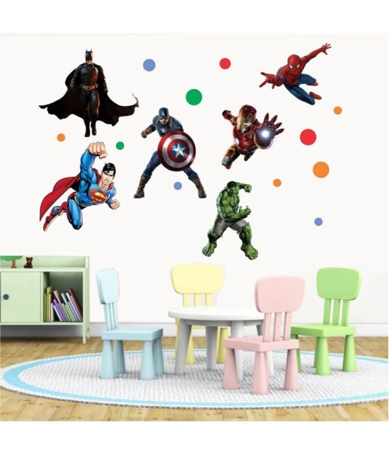 Asmi Collection Super Heroes Wall Sticker ( 150 x 150 cms )