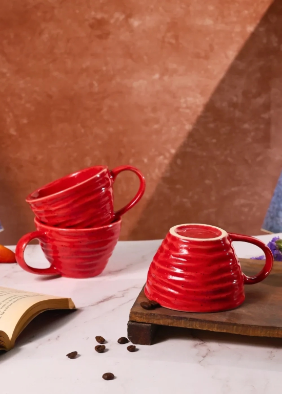 Red Twirl Coffee Mug-Set of two