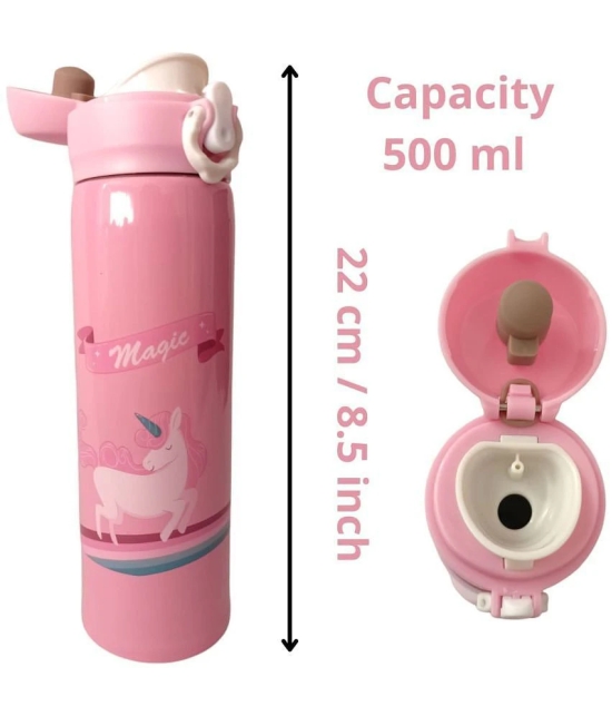 Unicorn/Peppa Cartoon Printed Stainless Steel Insulated Sipper Water Bottle for Kids Girls and Boys, School