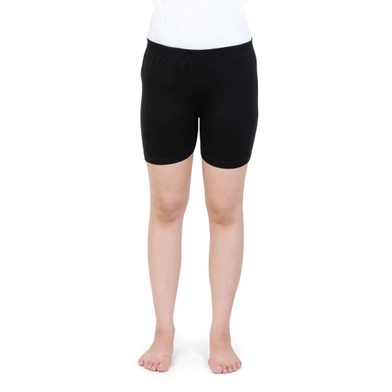 Women Plain Seamless Under Skirts - Black