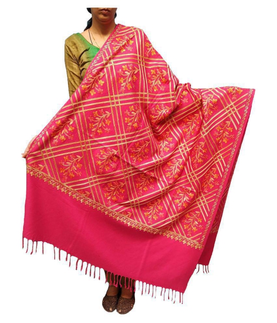 KASHMIRI Pink Ari Embroidery Shawl