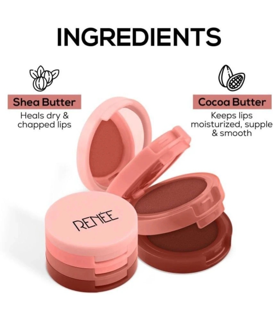 RENEE Glam Stack 3-In-1 Lip & Cheek Tint - Nude, 3 Shades in 1, Rich Creamy Natural Finish, 4.5gm