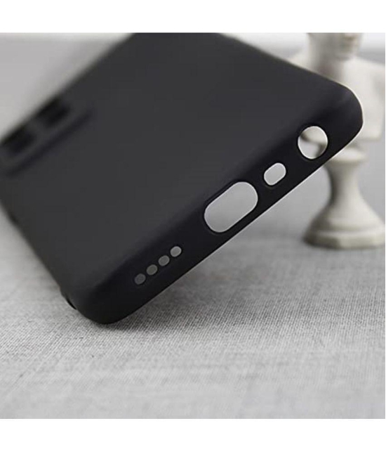 Case Vault Covers - Black Silicon Plain Cases Compatible For Realme Narzo 50 ( Pack of 1 ) - Black